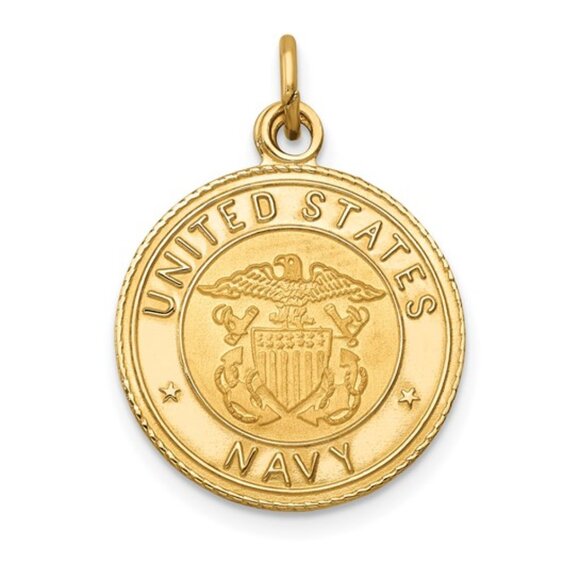 14K Yellow Gold U.S. Navy Disc Pendant – Officially Licensed | Made in USA - Picture 1 of 5